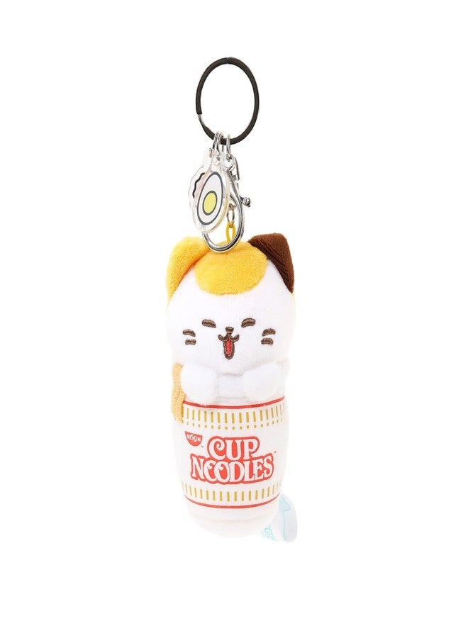 Anirollz x Nissin Cup Noodles Kittiroll Plush Charm - Tri-Color Calico Cat Plush Keychain, Cup Noodle Design - Image 1
